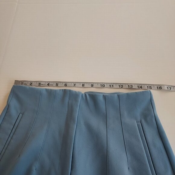 Zara Dusty Blue High Waisted Straight Leg Pants Size Large - Picture 6 of 12
